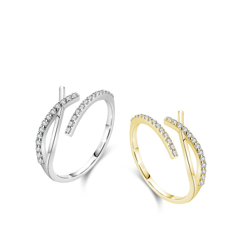 Wholesale s925 sterling silver simple open adjustable ring