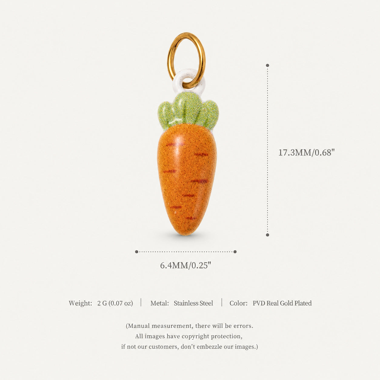 Wholesale Stainless Steel Carrot Pendant Vegetable Series Charm For DIY Jewelry Making Fashion Accessory Chic Boutique Resale