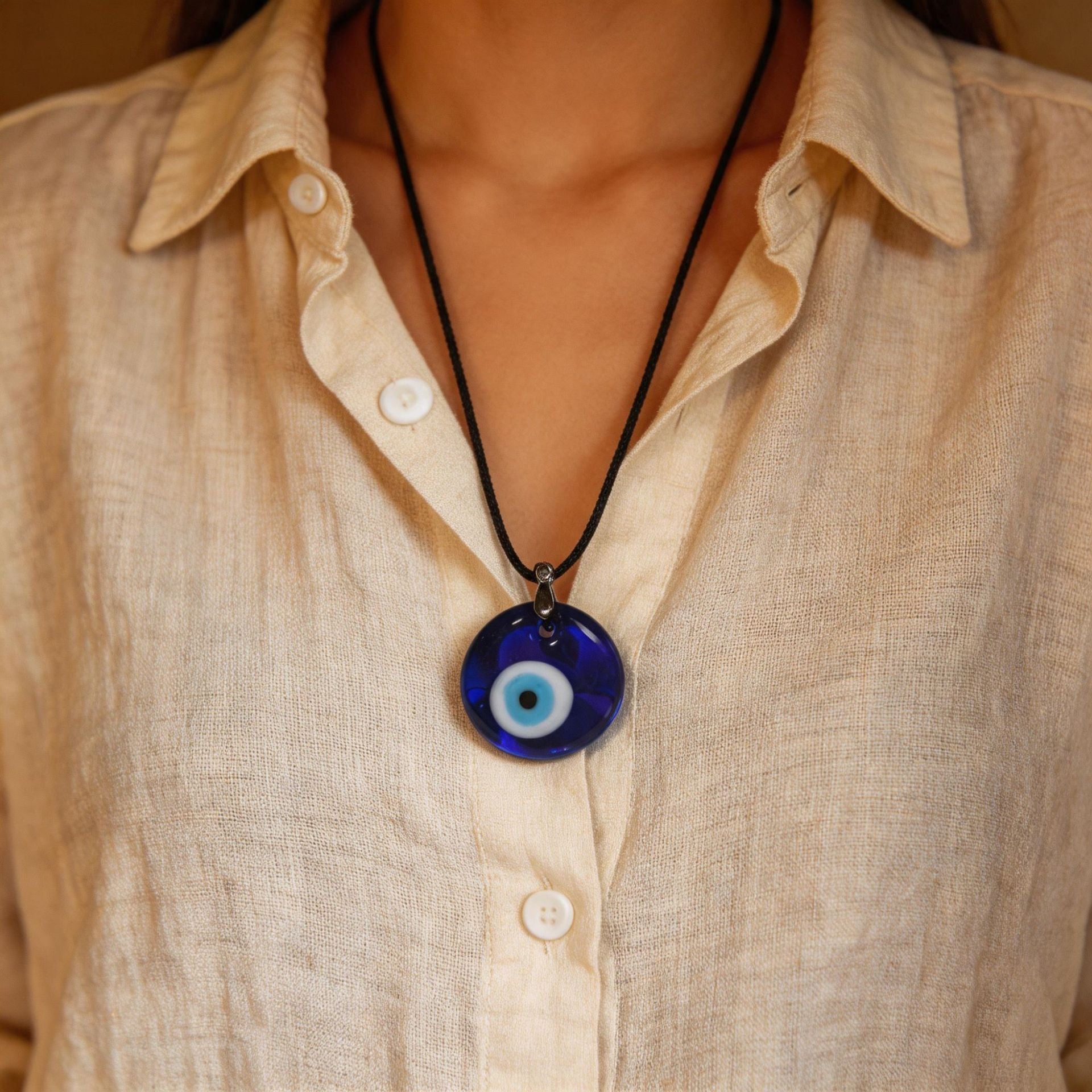 Wholesale Turkish Evil Eye Blue Glass Pendant Necklace Handmade Fashion Jewelry Gift