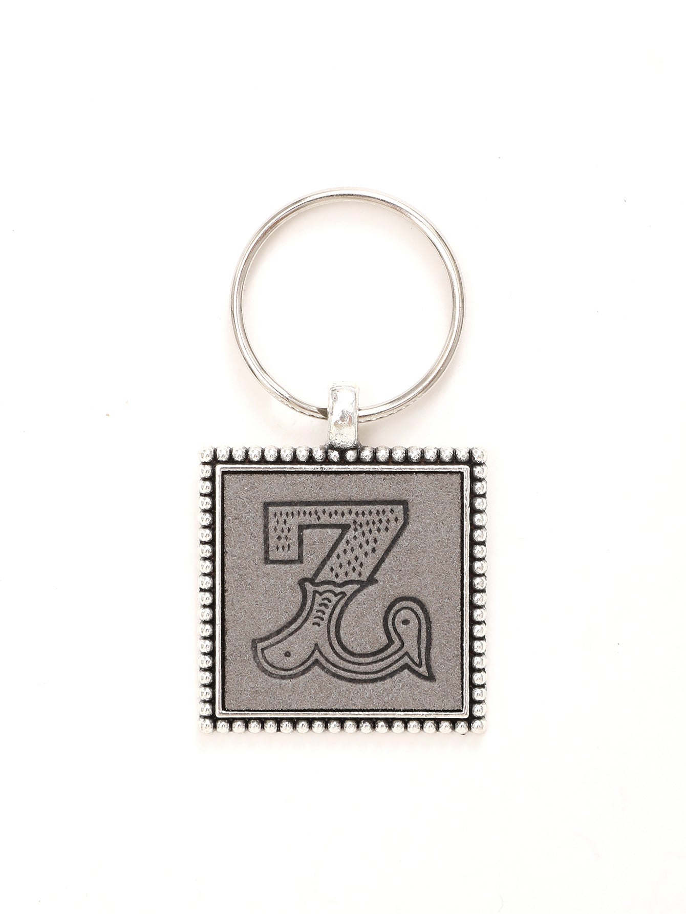 Wholesale 26 Letters Leather Embossed Keychain