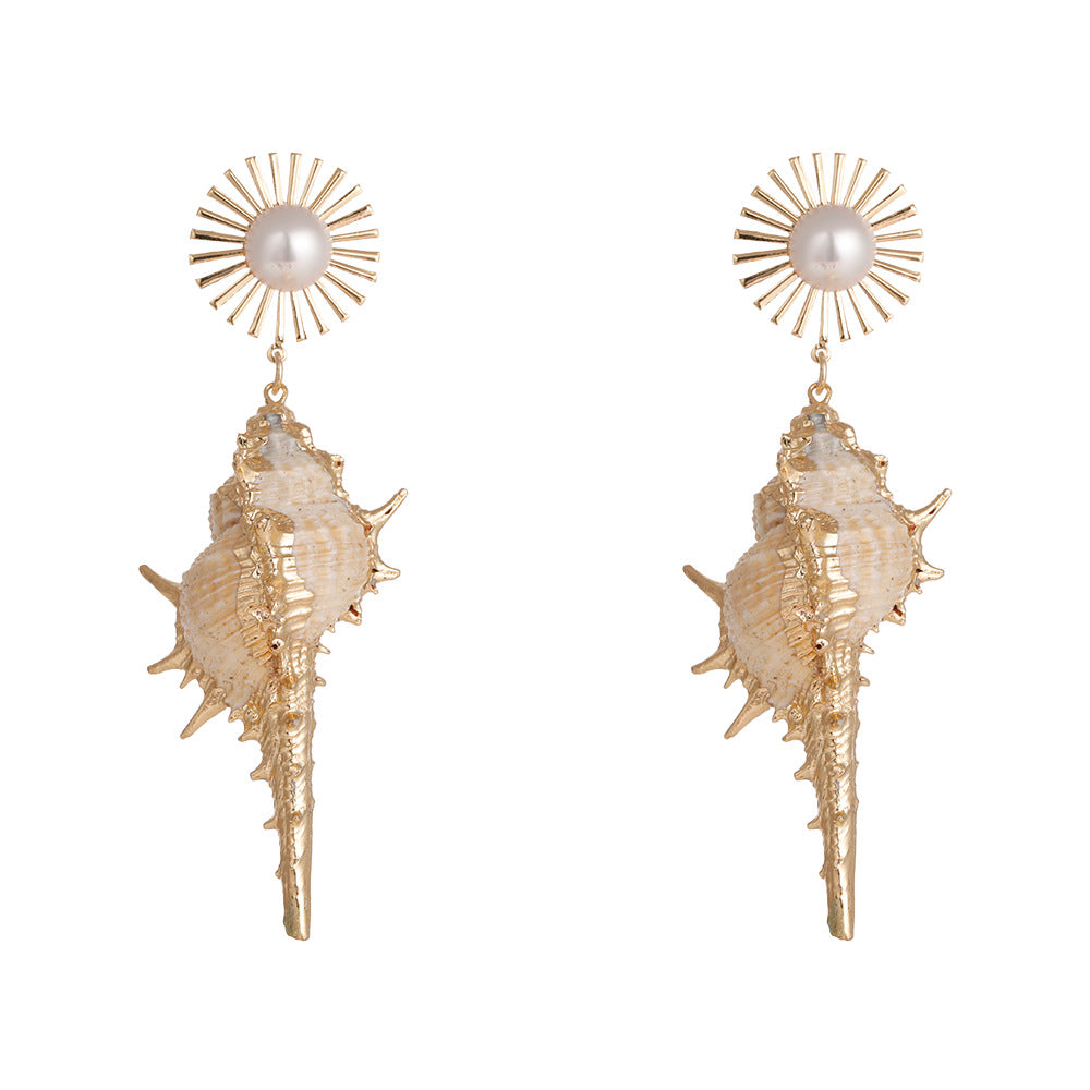 Wholesale Conch Alloy Creative Earrings ACC-ES-Jicai006