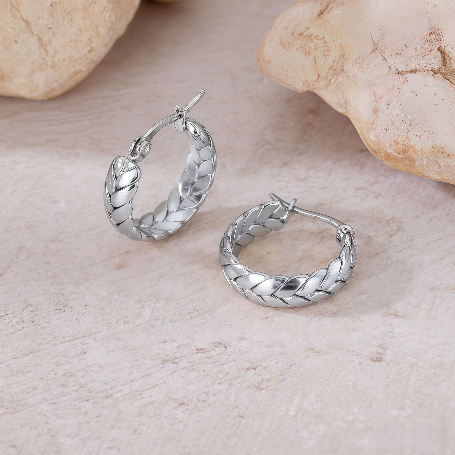Wholesale Titanium Steel Wheat Ear Earrings