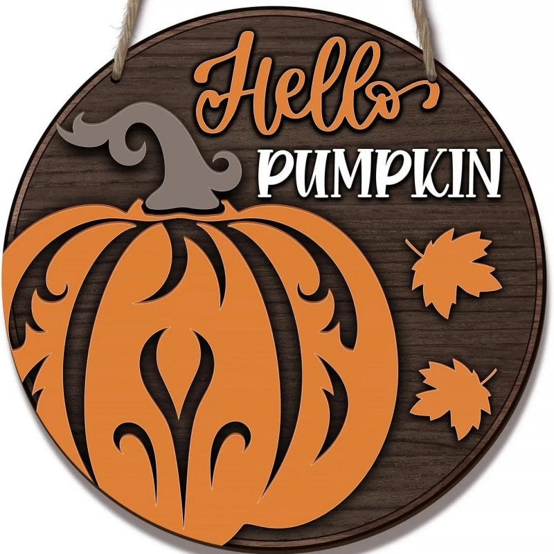 Wholesale  pumpkin wooden sign wall decoration hanging piece