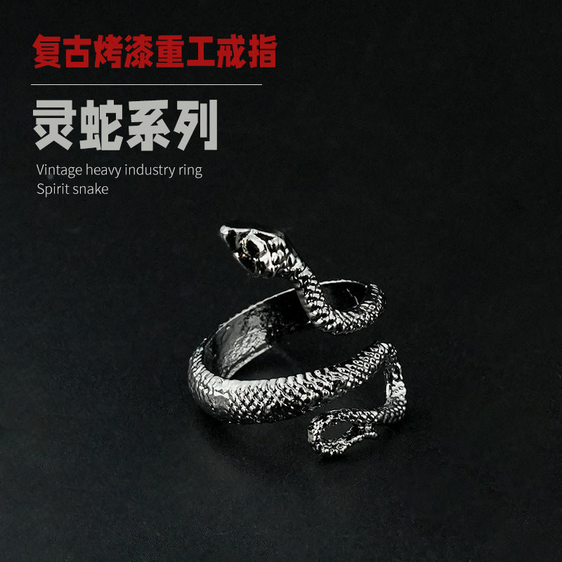 Wholesale Retro Gothic Snake Ring,  Trendy Fashion Accessory for Everyday Wear or Gift