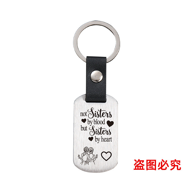 Wholesale Gifts for Friends Sisters Metal Leather Keychains ACC-KC-GangGu030