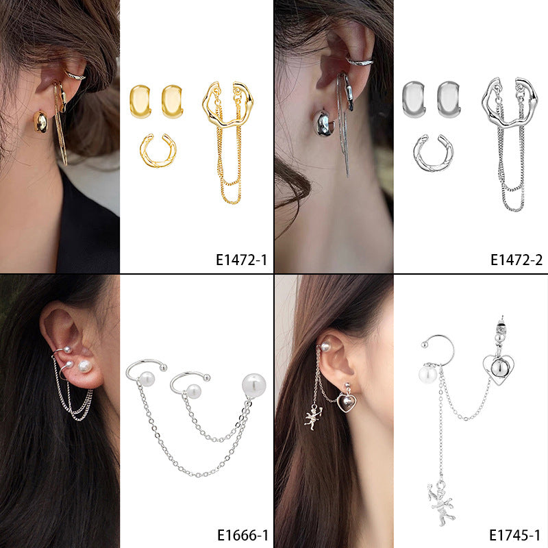 Wholesale  full diamond butterfly snake-shaped earrings