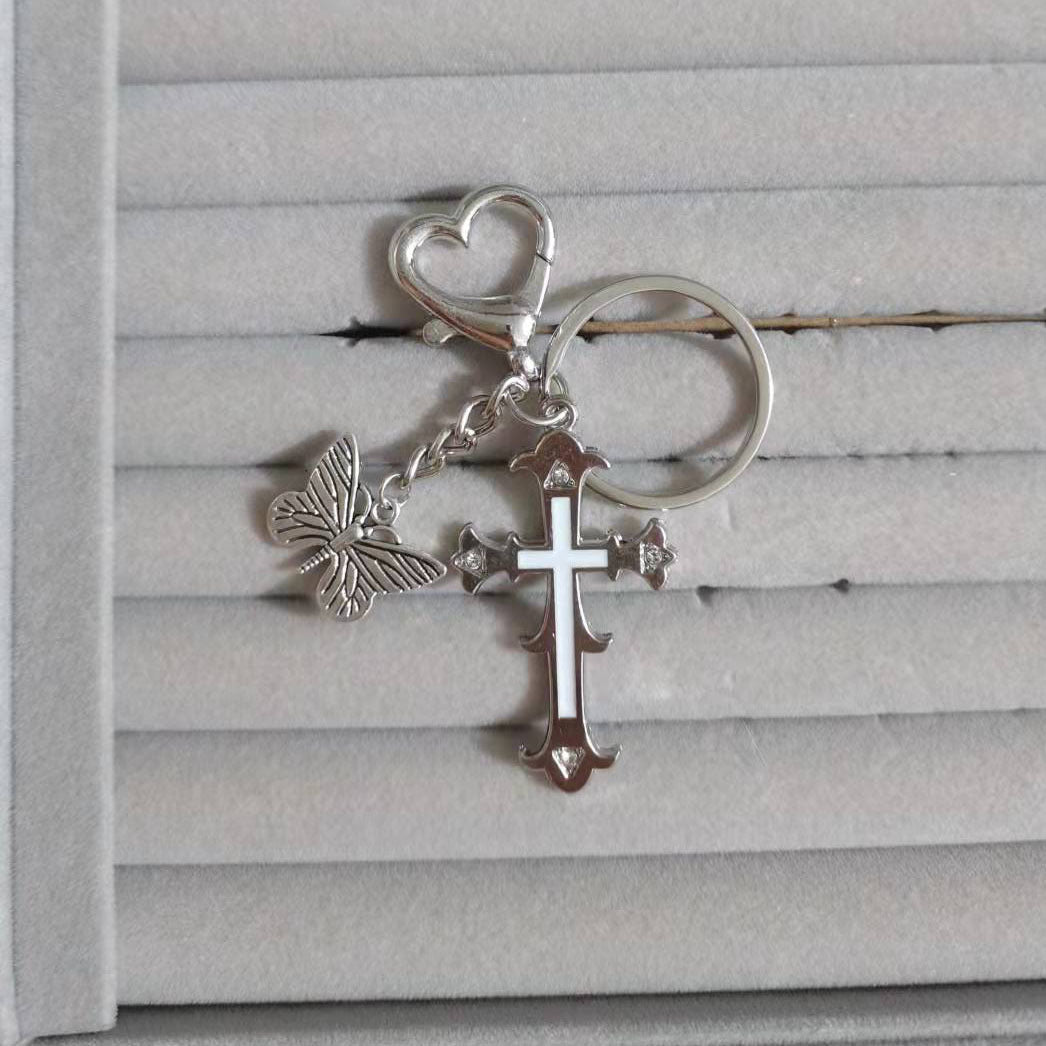 Wholesale Zinc Alloy Cross Keychain Y2K Style Bag Charm For Women