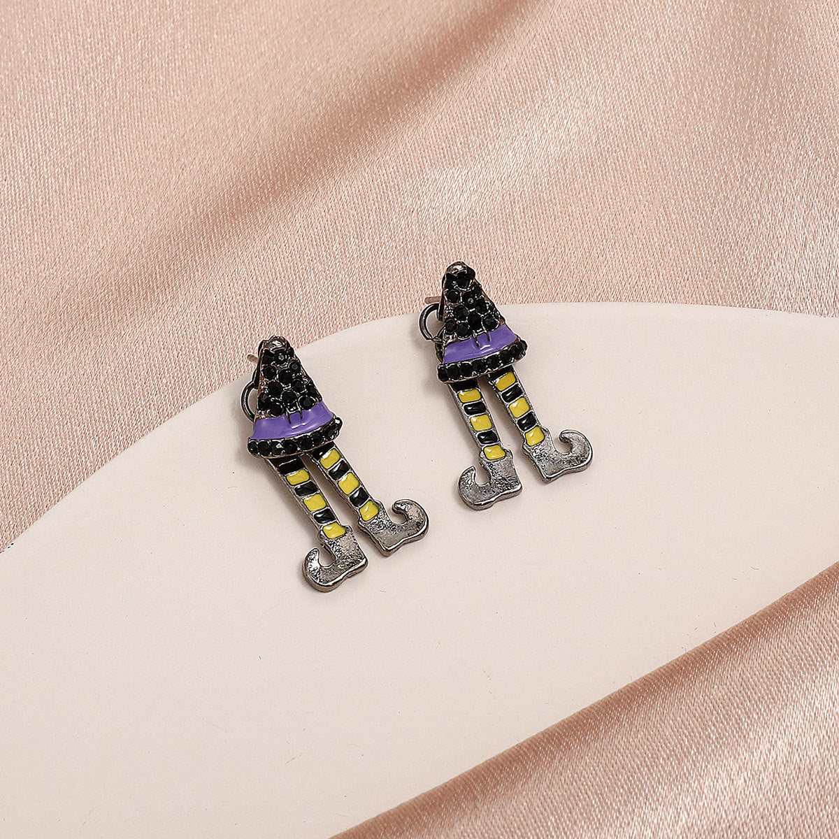 Wholesale Halloween series funny  skull earrings exaggerated fun pumpkin bat earrings