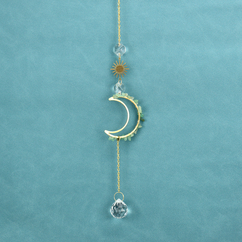 Wholesale  Sun Catcher Moon Sun Crystal Pendant  Wind Chimes
