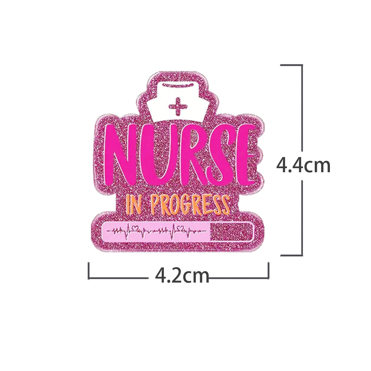 Wholesale Acrylic Retractable Badge Reel Glitter Heart Design Nurse ID Holder