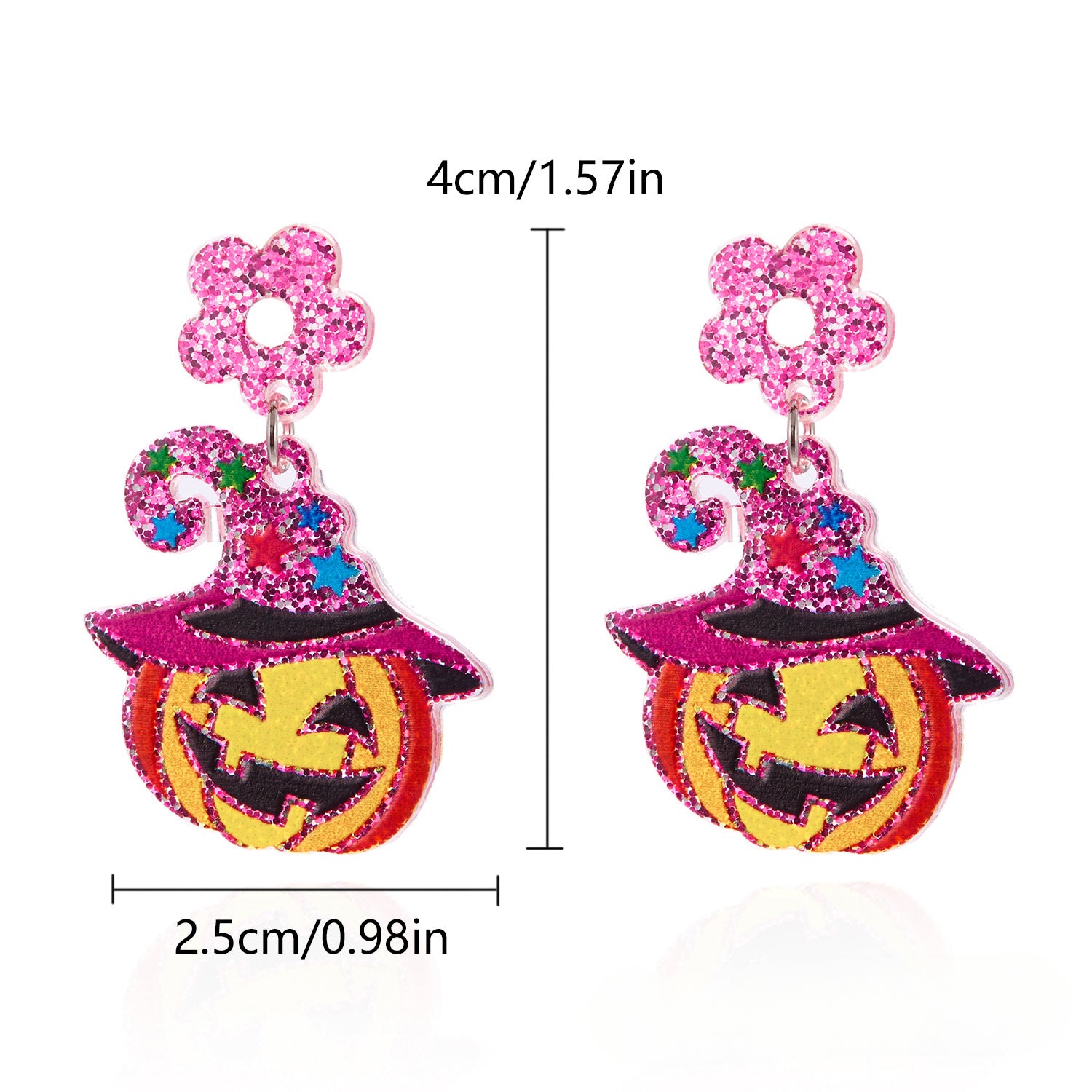 Wholesale Halloween Acrylic Plate Cartoon Castle Ghost Earrings ACC-ES-FanYou005