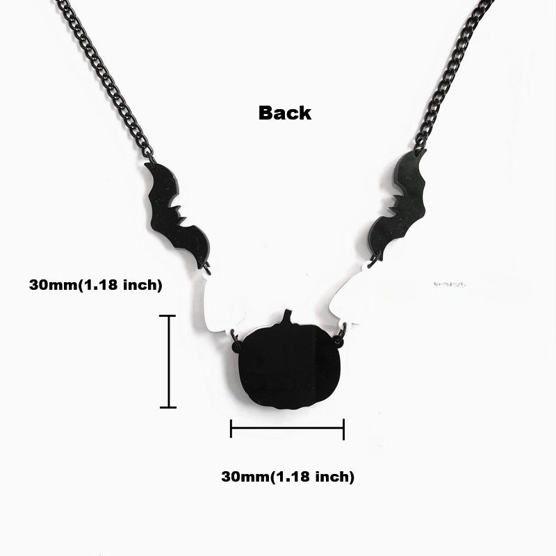 Wholesale Halloween Bat Pumpkin Candy Resin Necklace ACC-NE-XP001