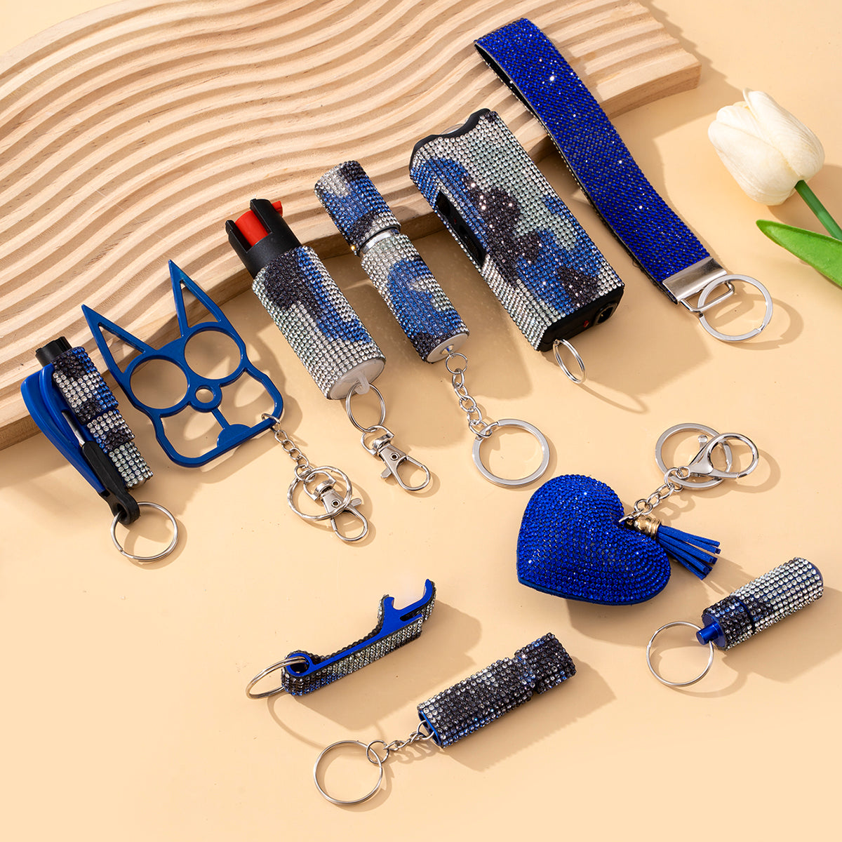 Wholesale Outdoor DIY Keychain 11-piece Set Jewelry Accessories Bottle Convenient Keychain Pendant ACCVIP-KC-ZhiYa020