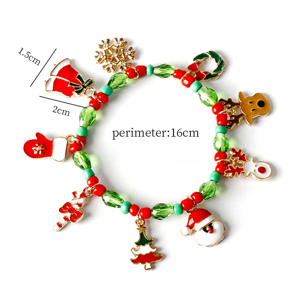 Wholesale Christmas Santa Claus Elk Christmas Tree Candy Bracelet ACC-BT-HX006