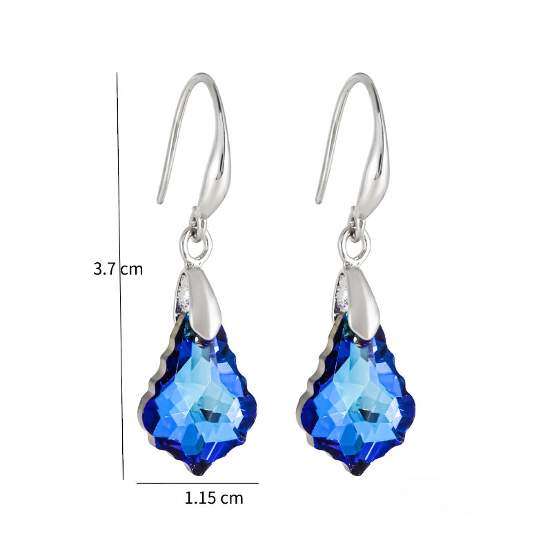 Wholesale Crystal Jewelry Baroque Maple Leaf Earrings ACC-ES-LR002