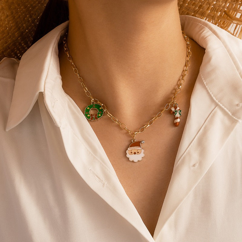 Wholesale Christmas Series Snowman Sock Pendant Necklaces ACC-NE-YongGe005