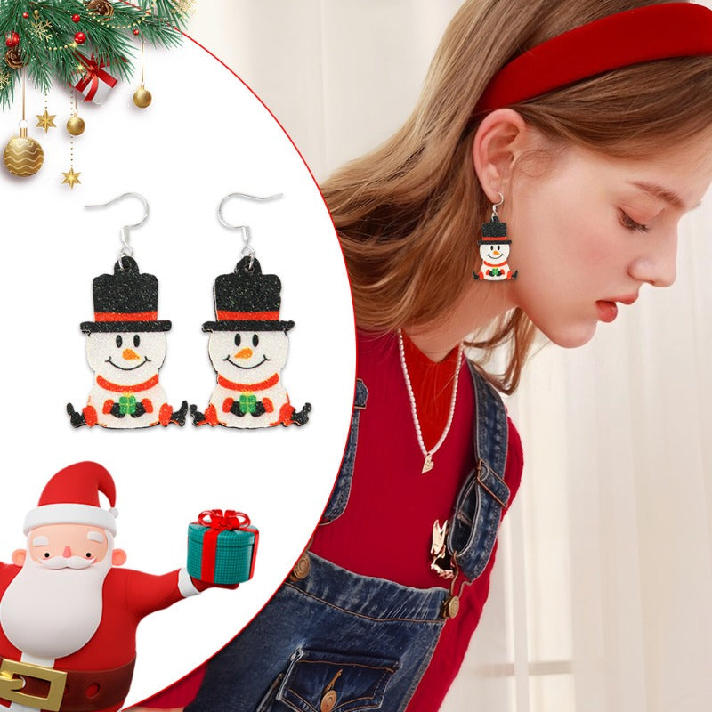 Wholesale Christmas Earrings Cartoon Christmas Tree Old Man Elk Earrings ACC-ES-ZhouHao002