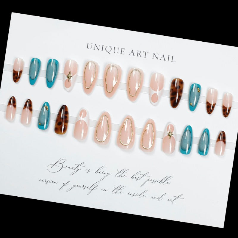 Wholesale 24 Pieces/box Leopard Nails Kits Nail Stickers ACC-NS-XiKa001