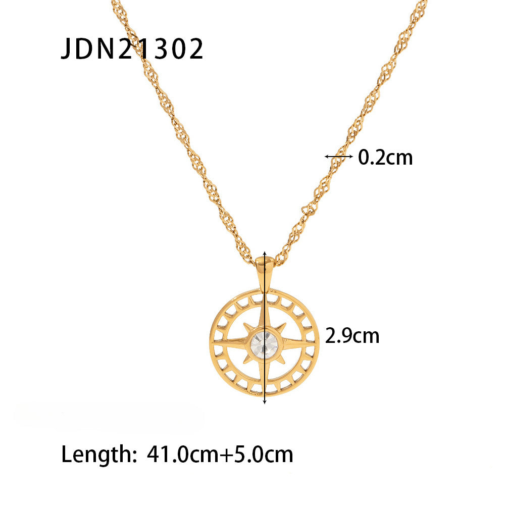 Wholesale Vintage Stainless Steel Mother of Pearl Heart Necklace ACC-NE-WanXing001