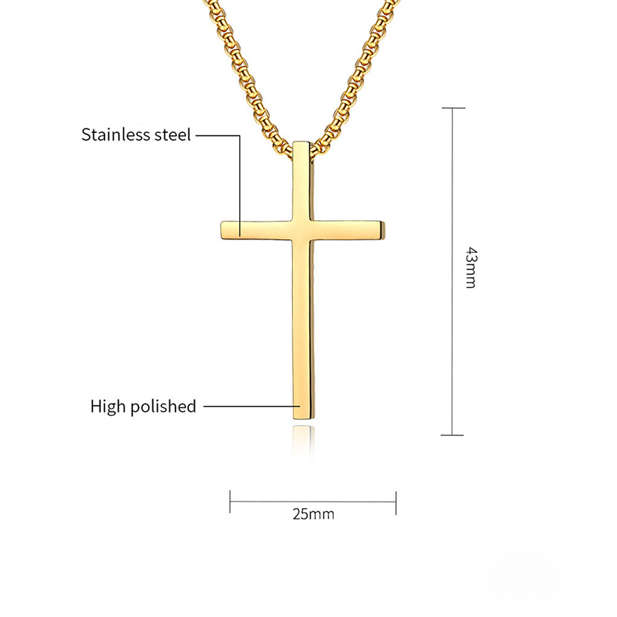 Wholesale Stainless Steel Necklace Polished Cross Necklaces ACC-NE-ZhuJi002