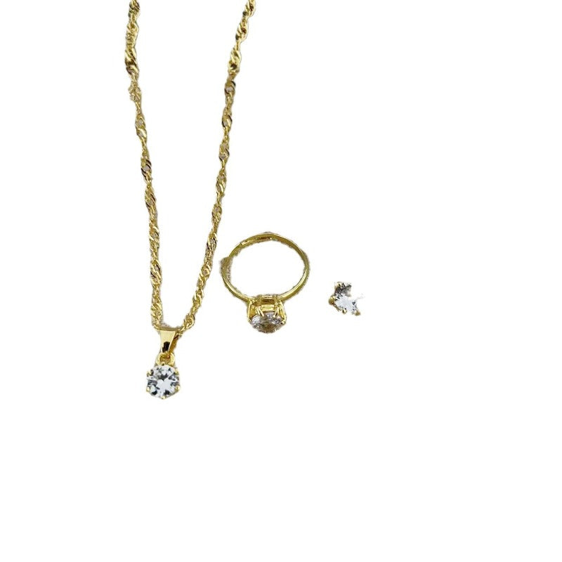 Wholesale Zircon Necklace Earrings Ring Bracelet Sets ACC-NE-AnHe003