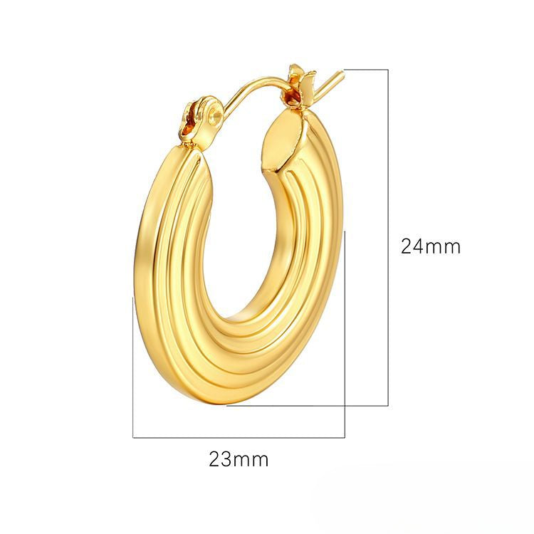 Wholesale Vintage Large Disc Spiral 18K Stainless Steel Earrings ACC-ES-MuShan012