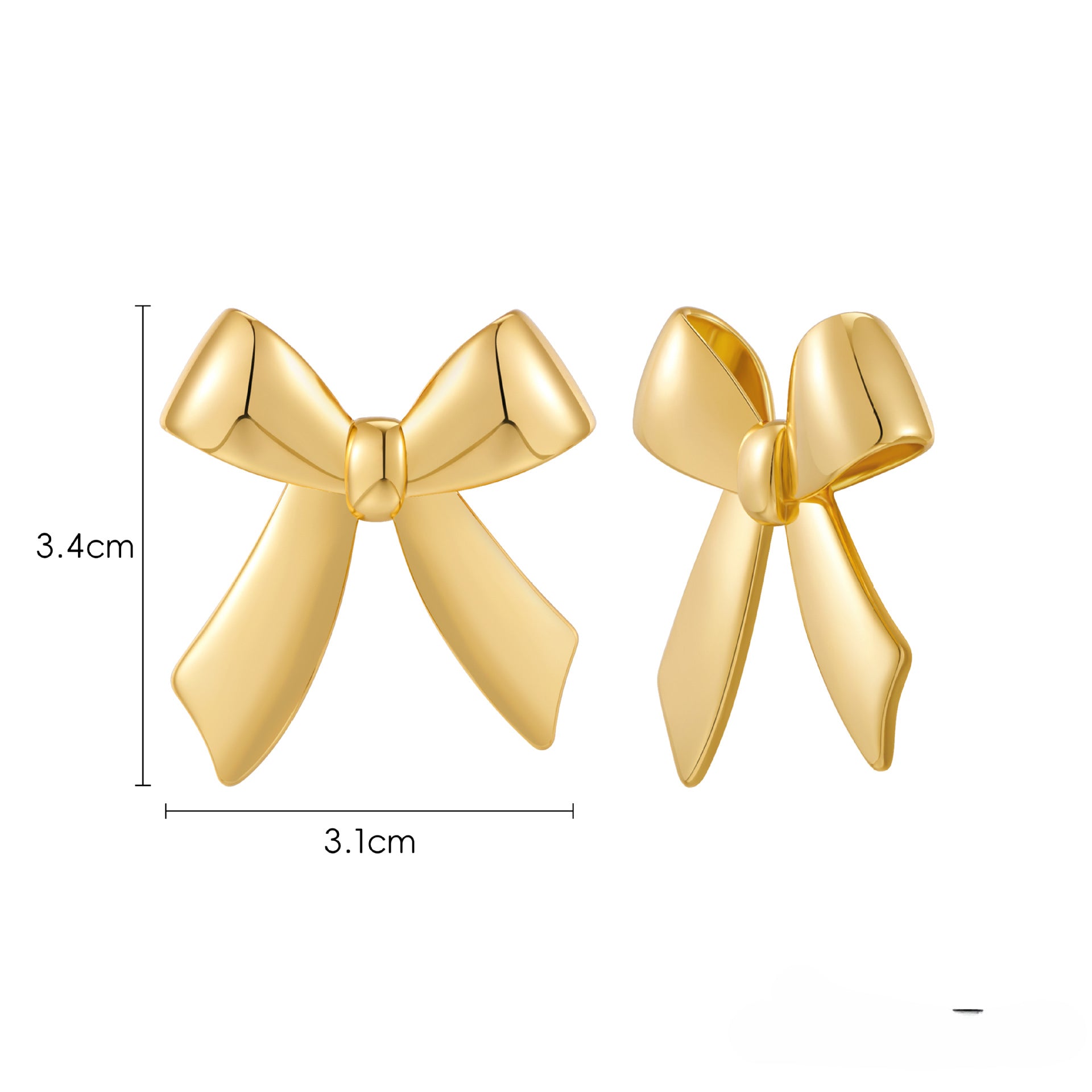 Wholesale Bow Earrings Copper Plated 18k Gold Small and Exquisite Earrings ACC-ES-HuaChuang008