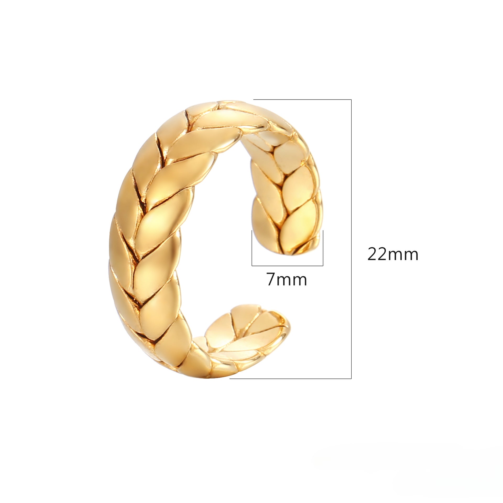 Wholesale 18K Gold Plated Wheat Ear Stainless steel Open Rings ACC-RS-MuShan001