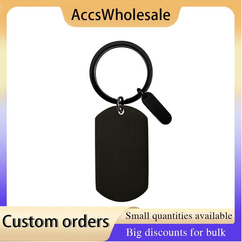 Custom Keychain with Laser Engraved Text or Logo - Multi-color Small Strip Metal Keychain