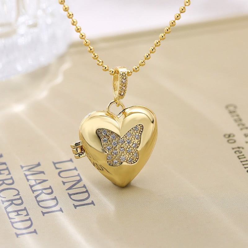 Wholesale Zircon Butterfly Star Eyes Love Photo Clip Pendant Necklace ACC-NE-AoGu002
