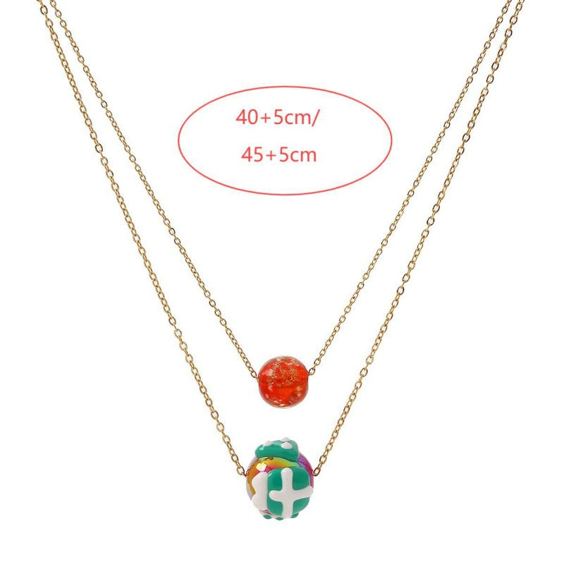 Wholesale Titanium Steel Christmas Luminous Santa Claus Necklace ACC-NE-XX001