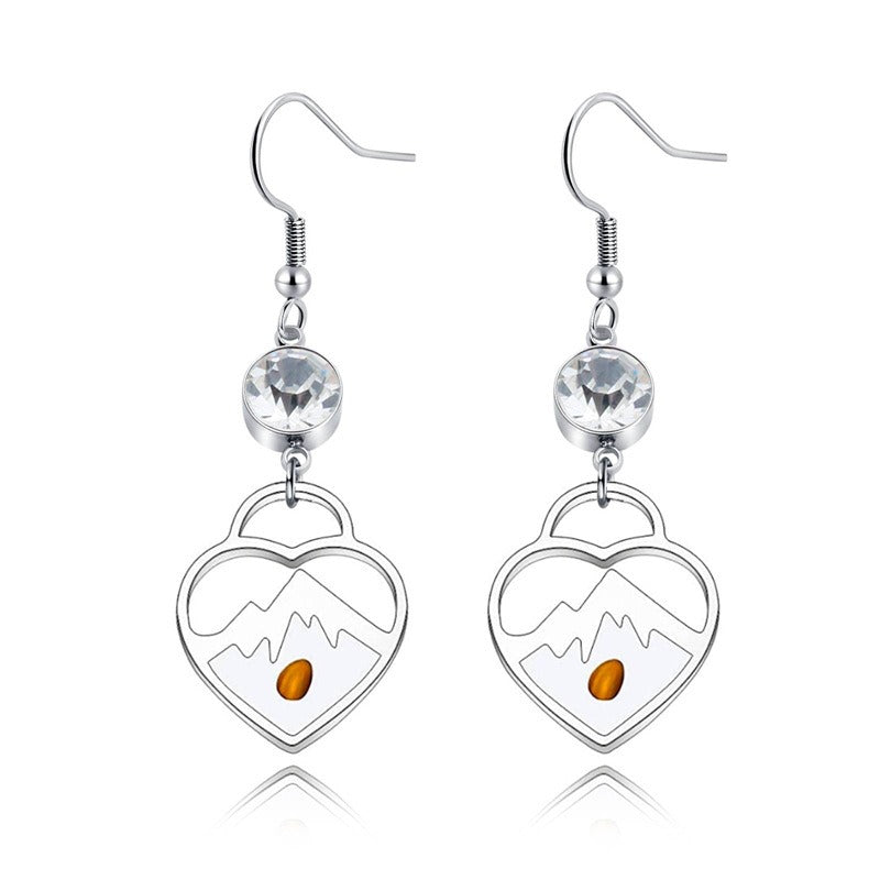 Wholesale Stainless Steel Heart Lock Mustard Seed Earrings ACC-ES-MS003