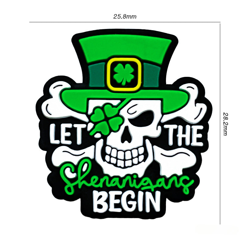 Wholesale 10pcs Four Leaf Clover Skull Focal Beads DIY Bead Pen Accessories ACC-BDS-WDX197