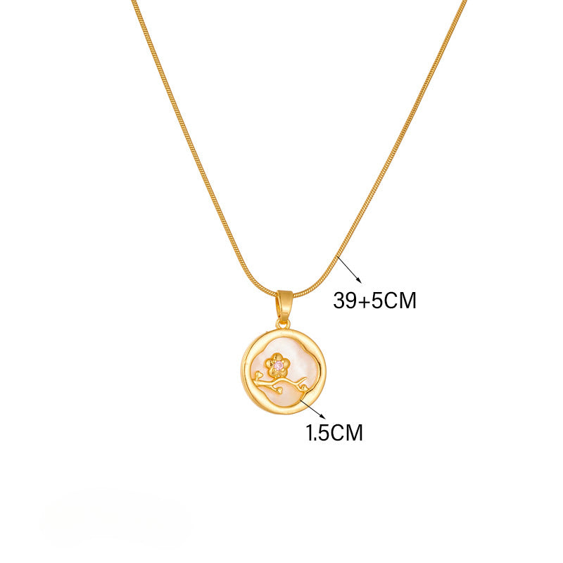 Wholesale Vintage Mother of Pearl Pendant Necklace ACC-NE-QianYue005