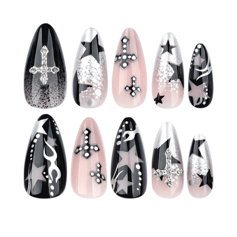 Wholesale 24 Pieces/box Star Cross Nails Kits Nail Stickers ACC-NS-LeFan136