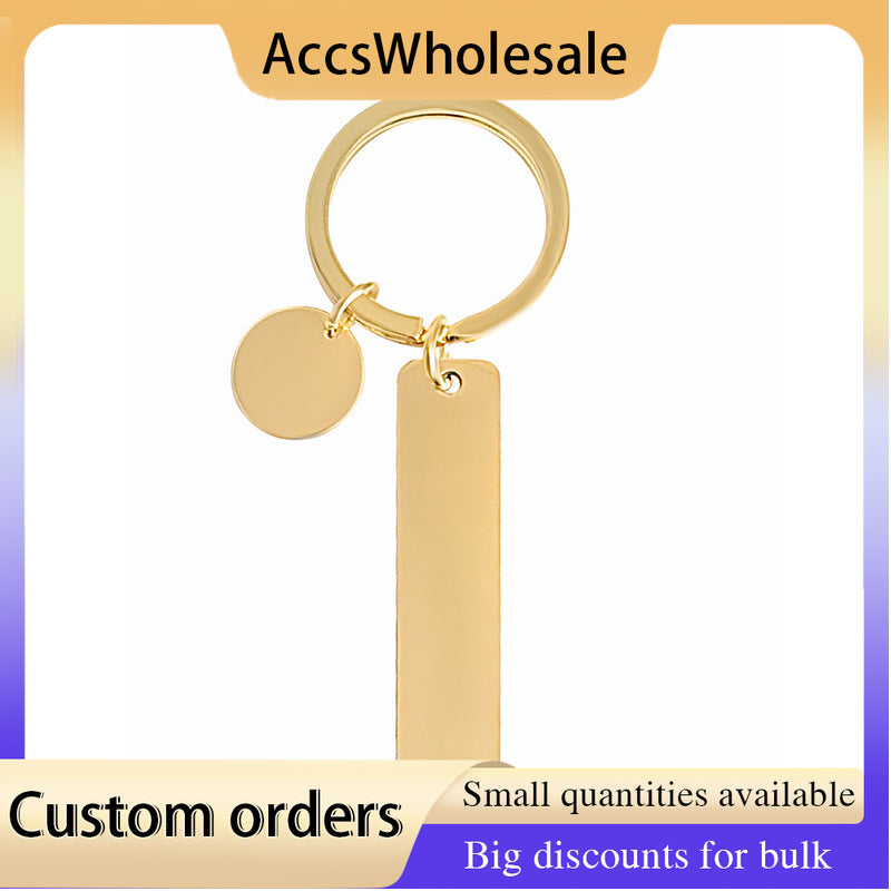 Custom Keychains with Laser Engraved Text or Logo - Multicolor Long Metal Keychains