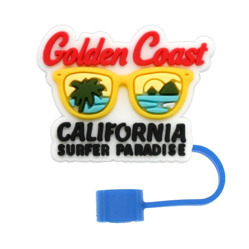 Wholesale Random 100pcs Beach Series 10mm PVC Soft Straw Tube Cap ACC-SCR-RYY147