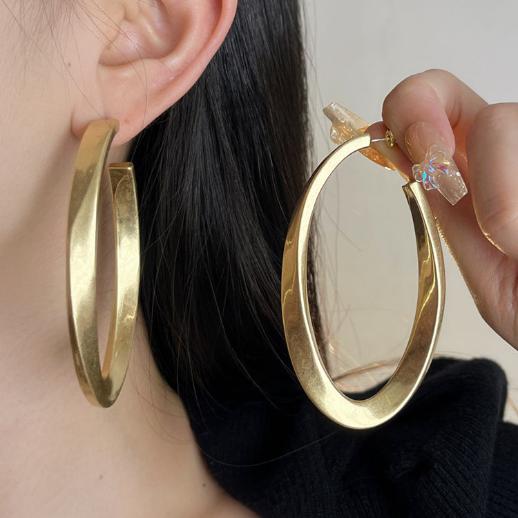 Wholesale Vintage Exaggerated Geometric Oval Large Circle Earrings Statemente Earrings ACC-ES-SZL001