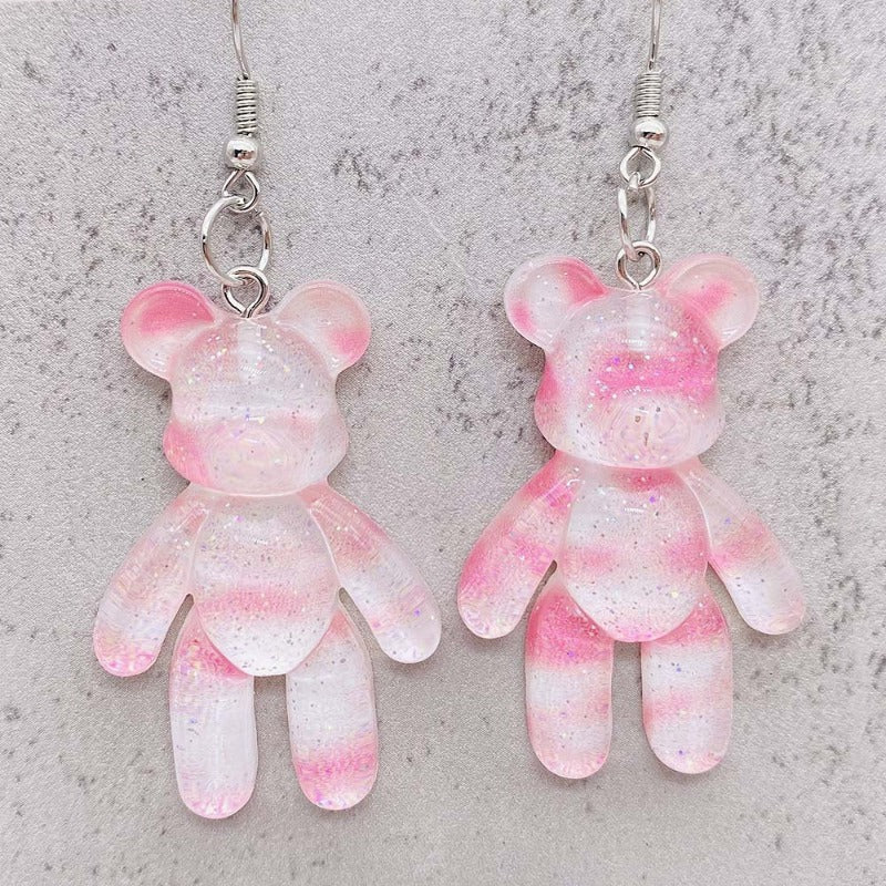 Wholesale 3D Bear Heart Resin Earrings ACC-ES-ChenY091