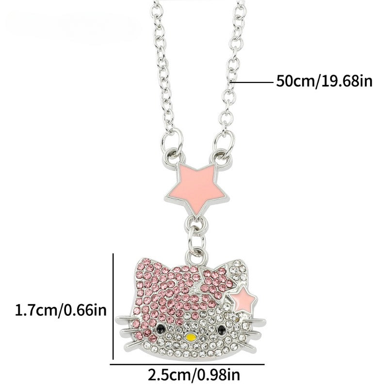 Wholesale Cartoon Cute Diamond Kitten Necklace ACCVIP-NE-Boshuo004