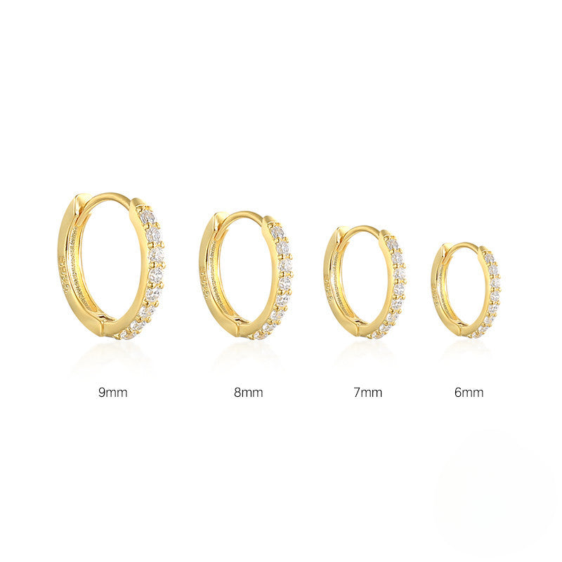 Wholesale 925 Sterling Silver Hoop Earrings Colored Zircon ACC-ES-KaNaier004