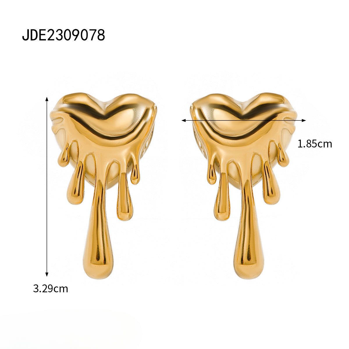 Wholesale 18k Gold Stainless Steel Earrings Heart Earrings ACC-ES-JingQiao002