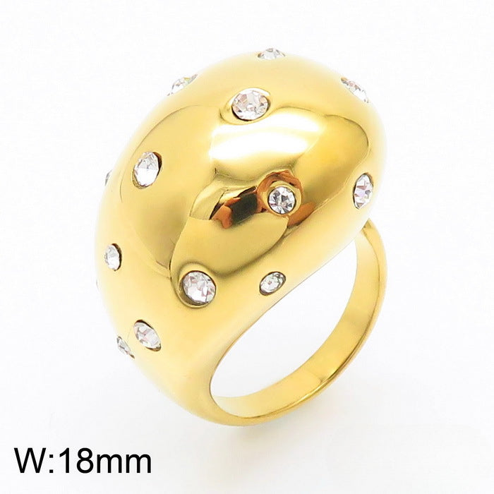 Wholesale Titanium Steel Diamond Drop Open Ring Adjustable Rings ACC-RS-RuiMasi001