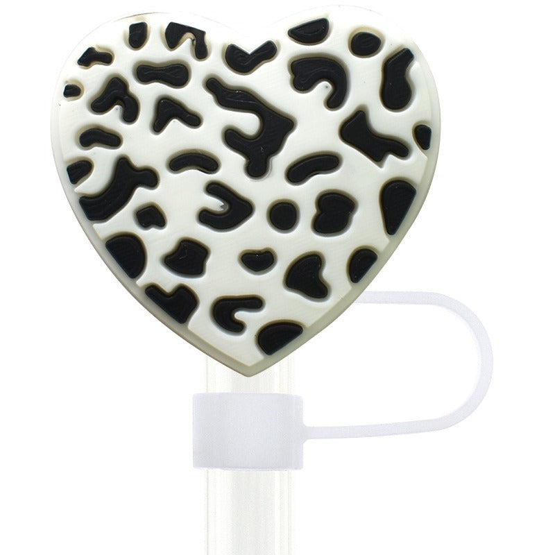 Wholesale Random 100pcs Love Denim Series 10mm PVC Soft Straw Tube Cap ACC-SCR-RYY117