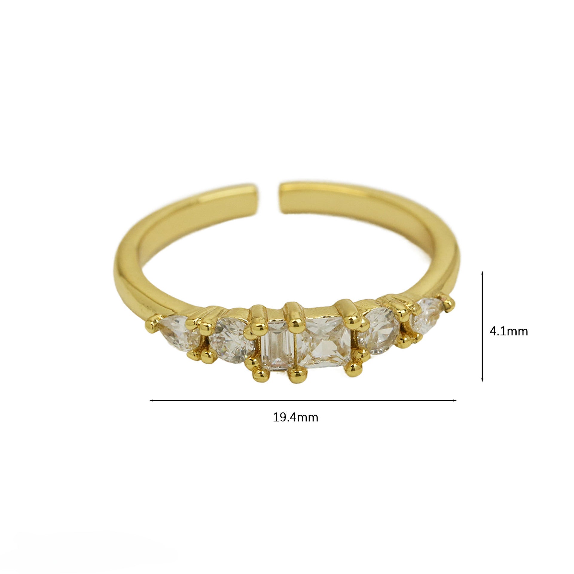 Wholesale 18K Colored Zirconia Decembroidery Birthstone Rings ACC-RS-BaiYi002