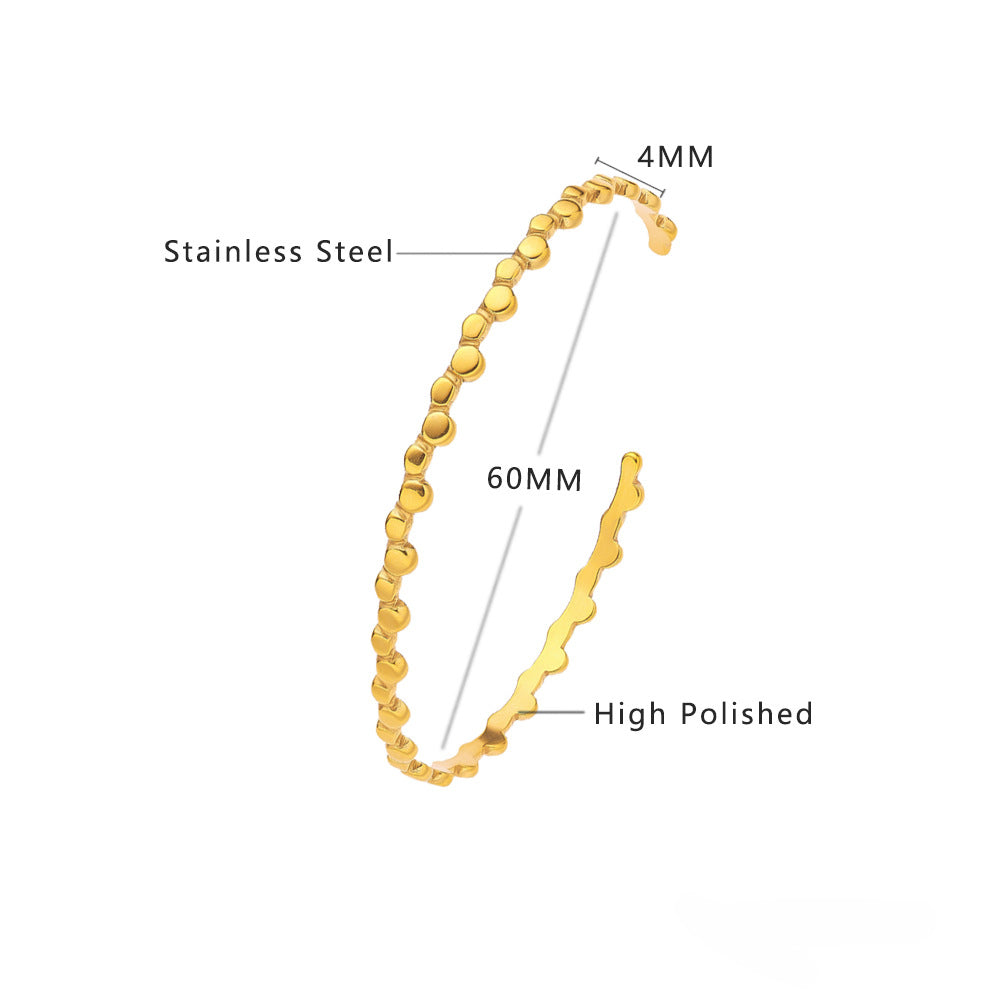 Wholesale C-shaped Irregular Titanium Steel Bracelet ACC-BT-Feif006