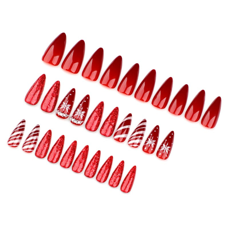 Wholesale 24 Pieces/box Christmas Candy Stripe Nails Kits Nail Stickers ACC-NS-LeFan206