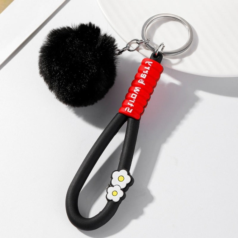 Wholesale Cute Soft Plastic Flower Keychain ACC-KC-RongRui019