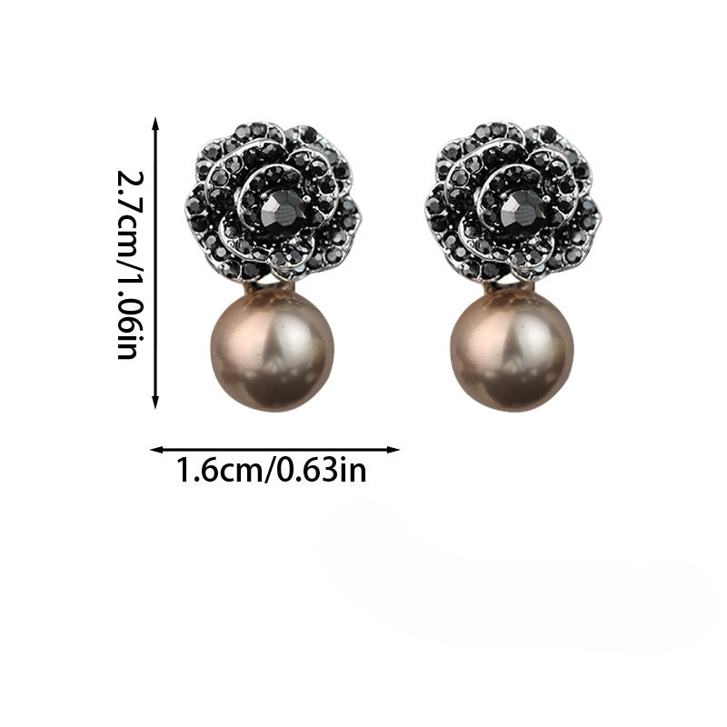 Wholesale Light Luxury Diamond Flower Earrings ACC-ES-RuLong012