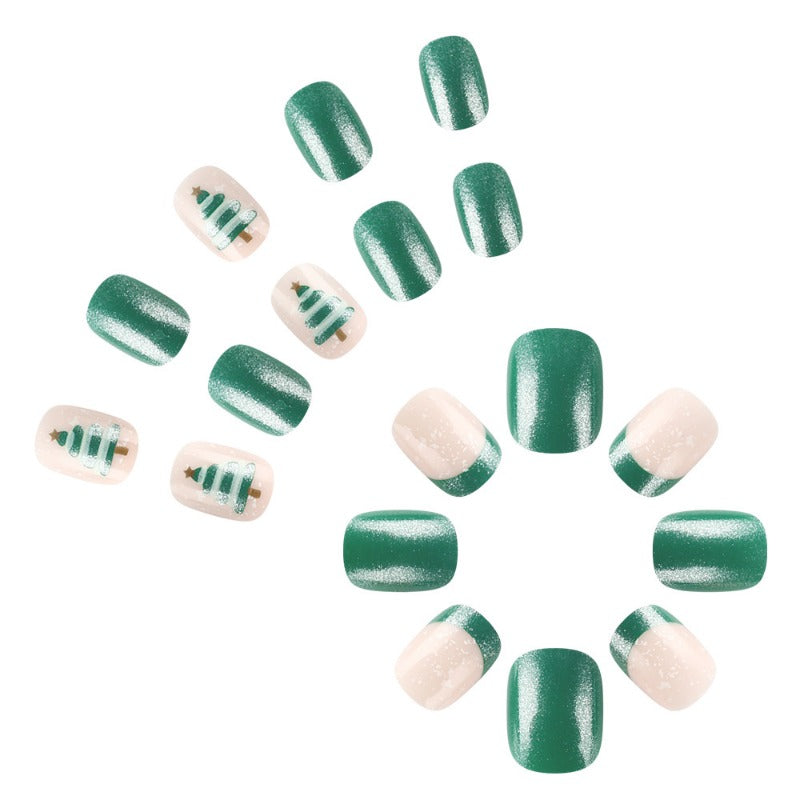 Wholesale 24 Pieces/box Snowflake Christmas Tree Nails Kits Nail Stickers ACC-NS-MiKe007